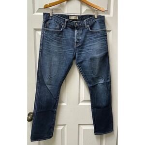 Gap Jeans Mens 34(36)x28 Kaihara Japanese Stretch Denim Skinny Faded Dark *